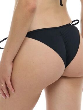 Eidon Tiki Bottom Black Licorice Scrunch Tie Bikini